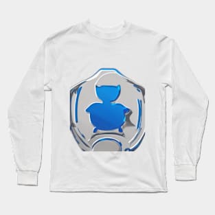 Blue Chrome Piggy Bank Emblem No. 782 Long Sleeve T-Shirt